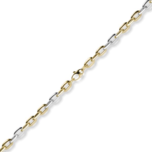 6,5mm Weit-Anker-Kette 585 Gold gelb weiß 50cm