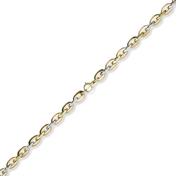 11,5mm Phantasie-Kette 585 Gold gelb weiß 45cm