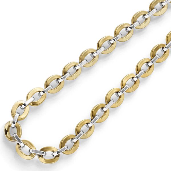 6,5mm Phantasie-Kette 585 Gold bicolor 50cm