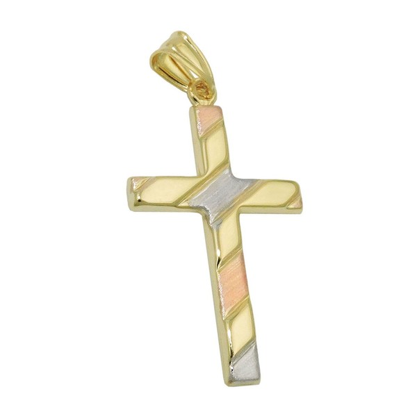 Anhänger Kreuz 28x19mm aus 375 Gelbgold