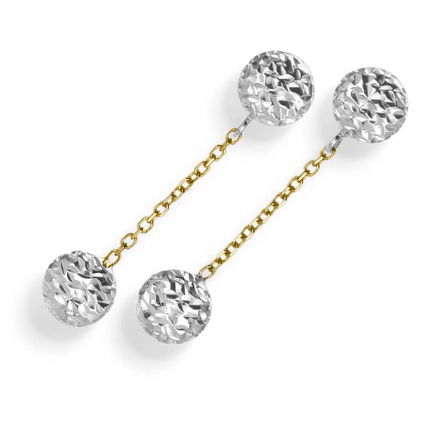 Hängerstecker aus 585 Gold gelb weiß 27x6mm