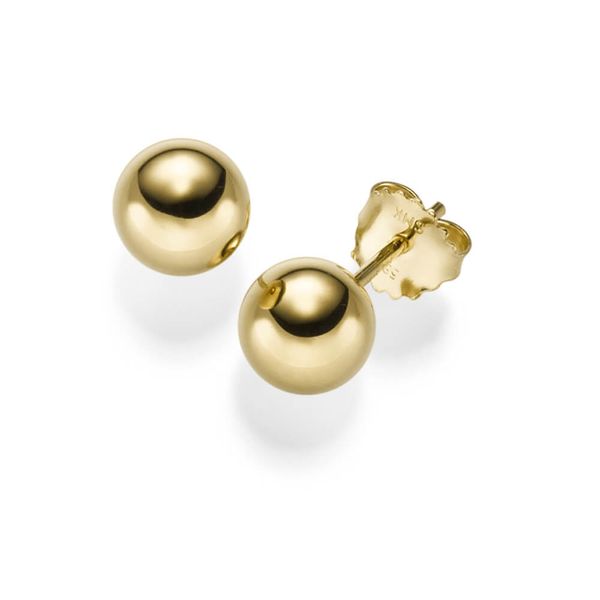 Ohrstecker Kugel 8mm 585 Gelbgold glänzend