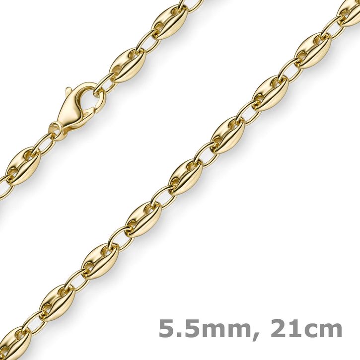 Schiffsanker Armband aus 750 Gelbgold 21cm