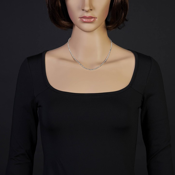 2.2mm Kugelkette 750 Weißgold 42cm