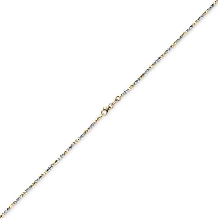 1.8mm Kugelkette 750 Gelbgold Weißgold 42cm