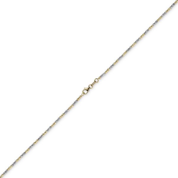 1.8mm Kugelkette 750 Gelbgold Weißgold 42cm