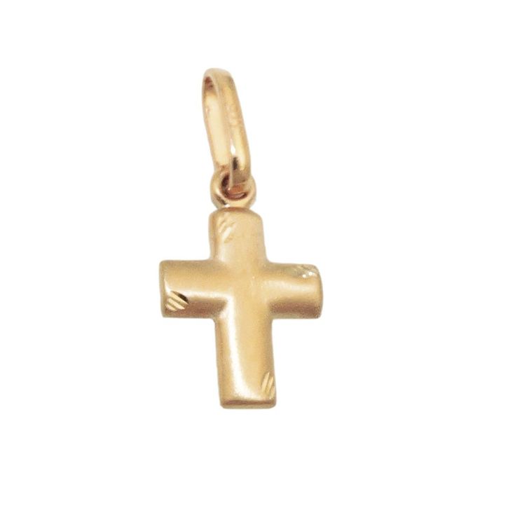 Anhänger Kreuz 12x10mm abgerundet 375 Gelbgold