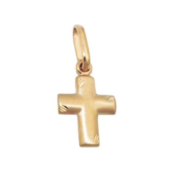 Anhänger Kreuz 12x10mm abgerundet 375 Gelbgold