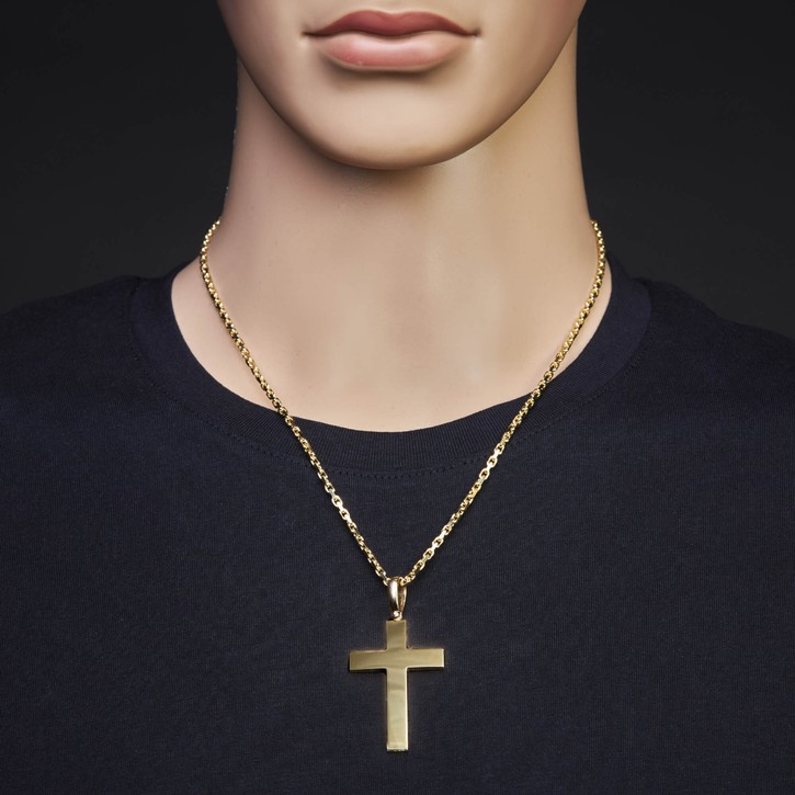 Anhänger Kreuz 44.5x30mm 585 Gelbgold schlicht
