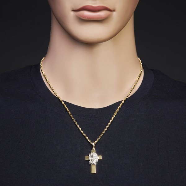 Anhänger Kreuz mit Jesus 32.5x21.5mm 585 Gold bicolor