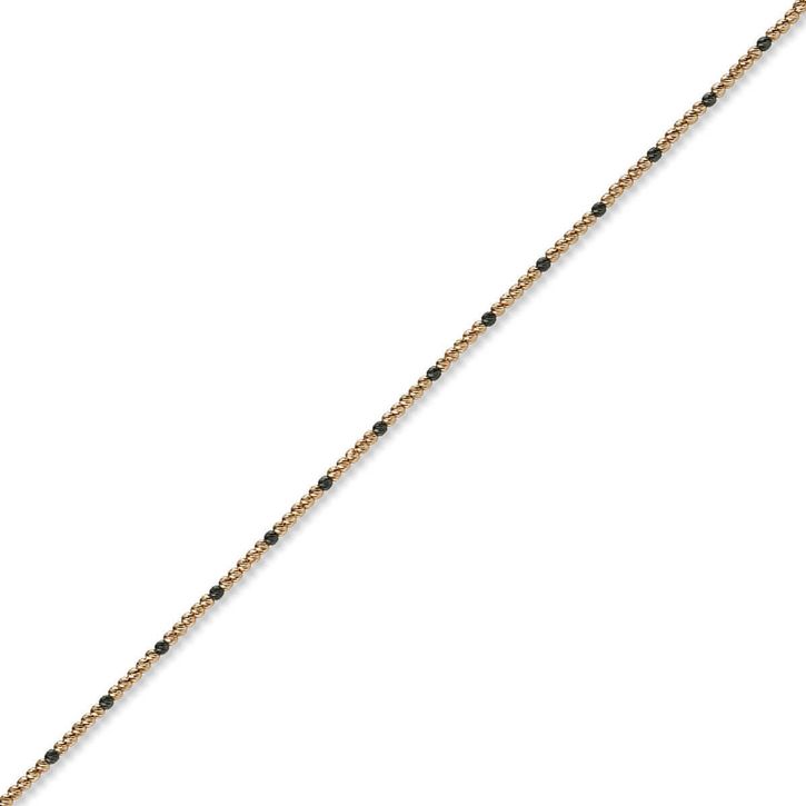 1.8mm Kugelkette aus 585 Rotgold teil-schwarz 45cm