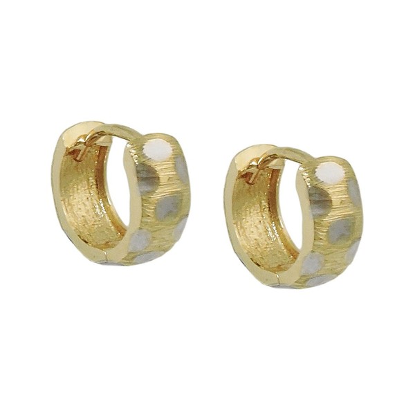 Creolen 11x4mm mit Muster rund 375 Gold bicolor