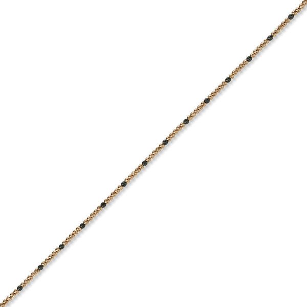 1.8mm Kugelkette aus 585 Rotgold teil-schwarz 50cm