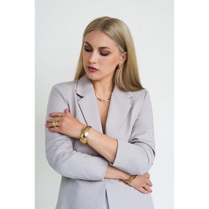 8mm Paper Clip Kette 585 Gelbgold 45cm