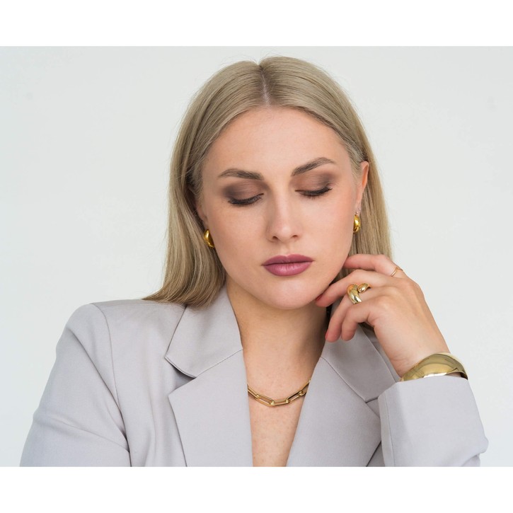 8mm Paper Clip Kette 585 Gelbgold 45cm