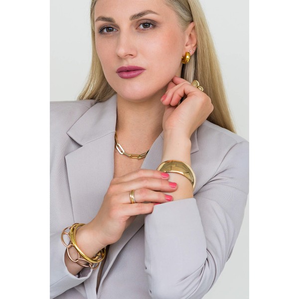 8mm Paper Clip Kette 585 Gelbgold 45cm