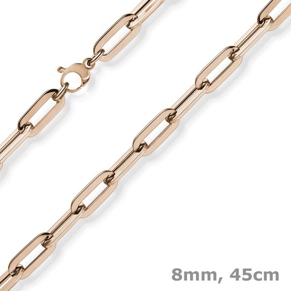 8mm Weit-Anker-Vierkant-Kette 585 Rotgold 45cm