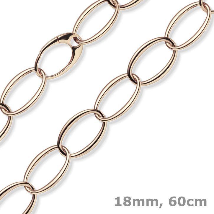 18mm Weit-Anker-Kette aus 585 Rotgold oval 60cm