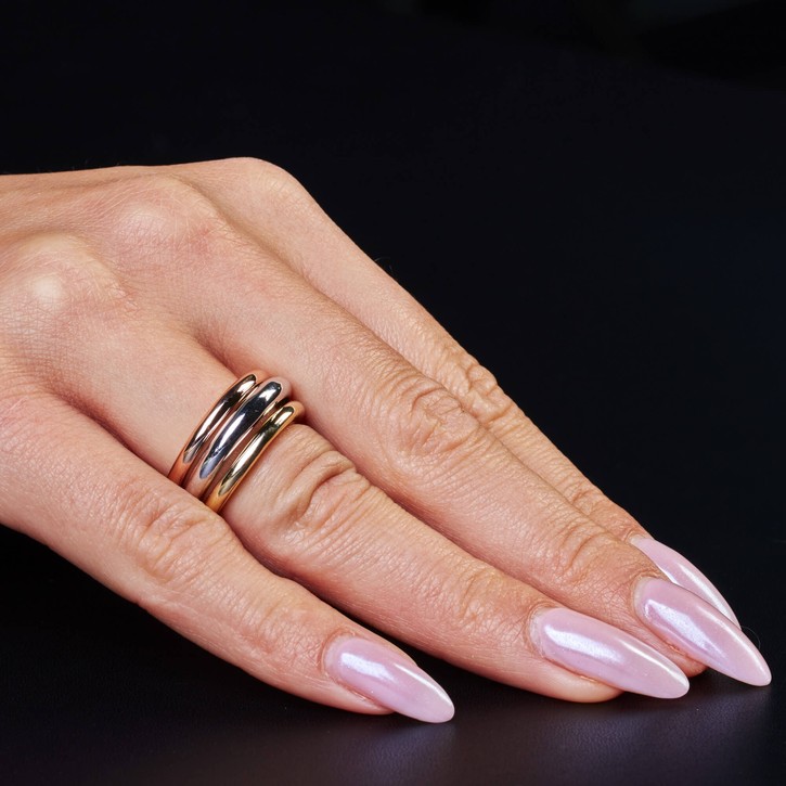 Ring aus 585 Gold tricolor Breite 11mm