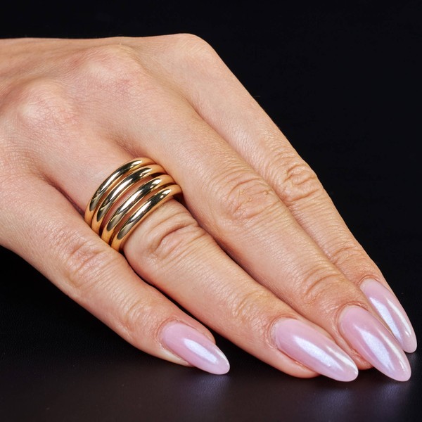 Ring aus 585 Gelbgold 4-reihig