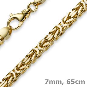 7mm Königskette aus 750 Gold Gelbgold Kette Halskette 65cm Herren