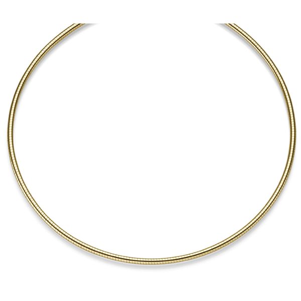 2.5mm Halsreif aus 585 Gelbgold rund 45cm