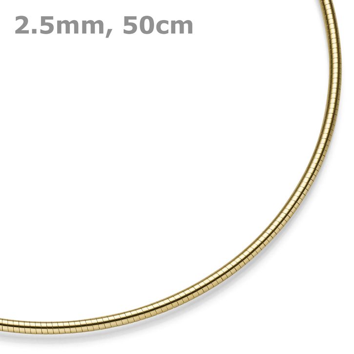 2.5mm Halsreif aus 585 Gelbgold rund 50cm