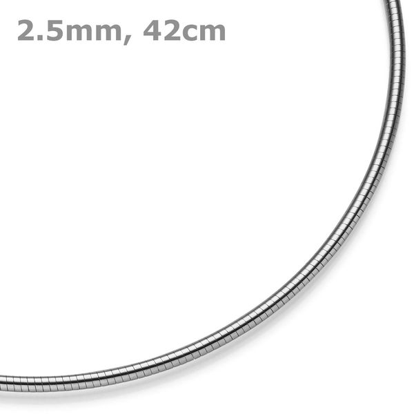 2.5mm Halsreif aus 585 Weißgold rund 42cm