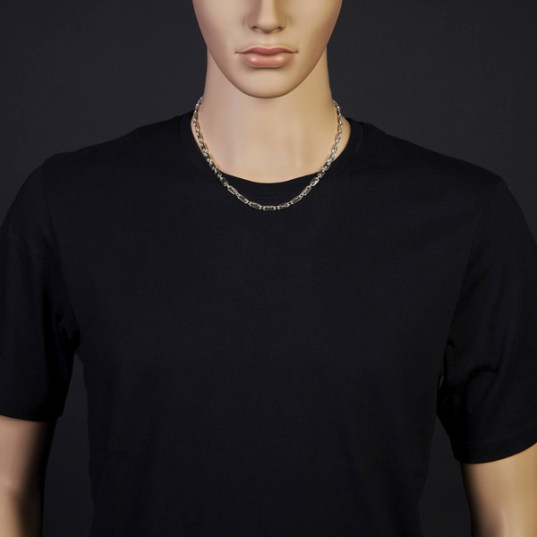 5.5mm Plattenkette aus 585 Weißgold 50cm