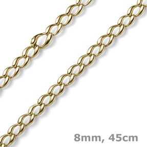 8mm Phantasiekette Collier Halskette Halsschmuck 585 Gold Gelbgold glänzend 45cm