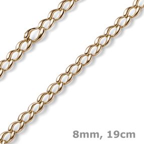 8mm Armband Armschmuck Phantasiekette aus 585 Gold Rotgold glänzend 19cm