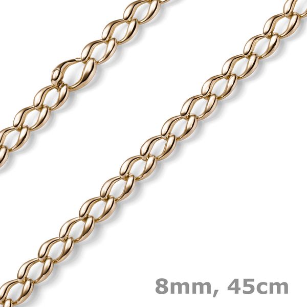 8mm Phantasiekette aus 585 Rotgold 45cm