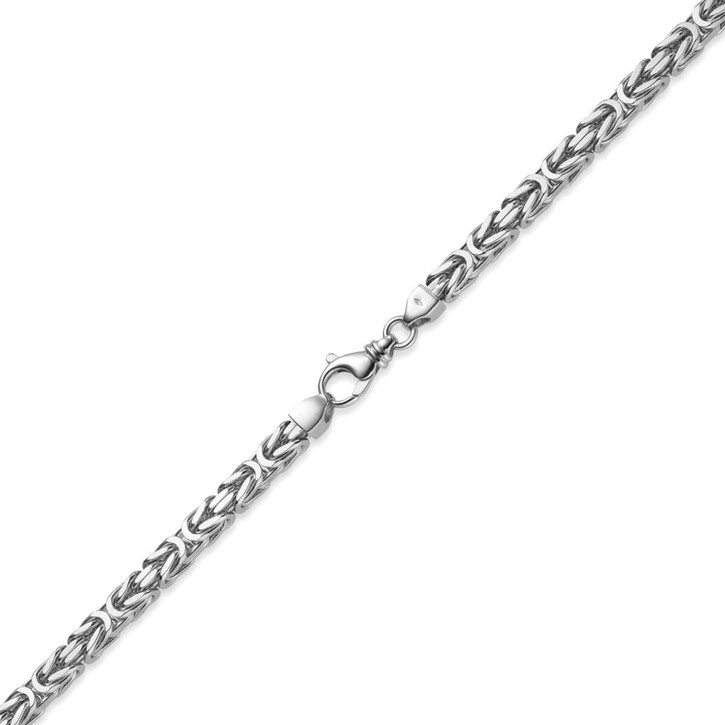 7mm Königskette aus 750 Weißgold 55cm