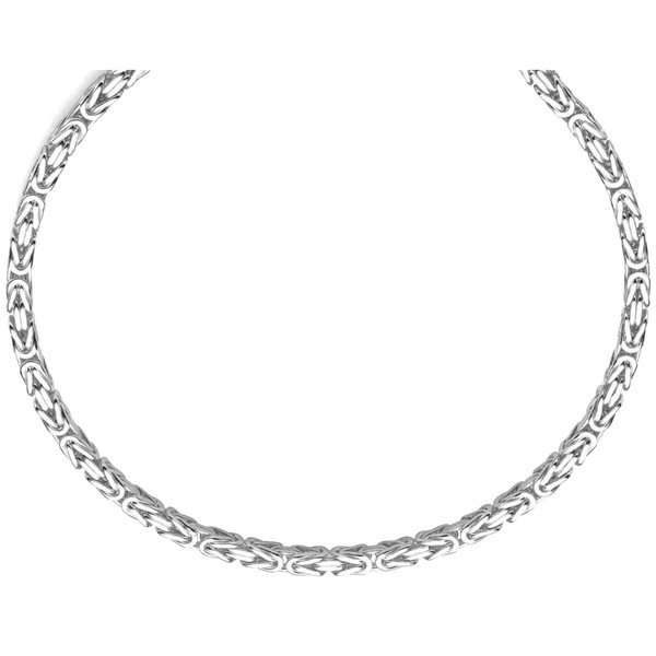 7mm Königskette aus 750 Weißgold 55cm
