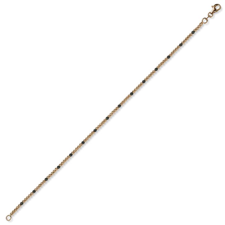 1.8mm Fußkettchen aus 585 Rotgold schwarz rhodiniert 25cm