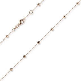 3mm Kügelchen Ankerkette Fußkettchen Fußschmuck aus 585 Gold Rotgold 22-25cm