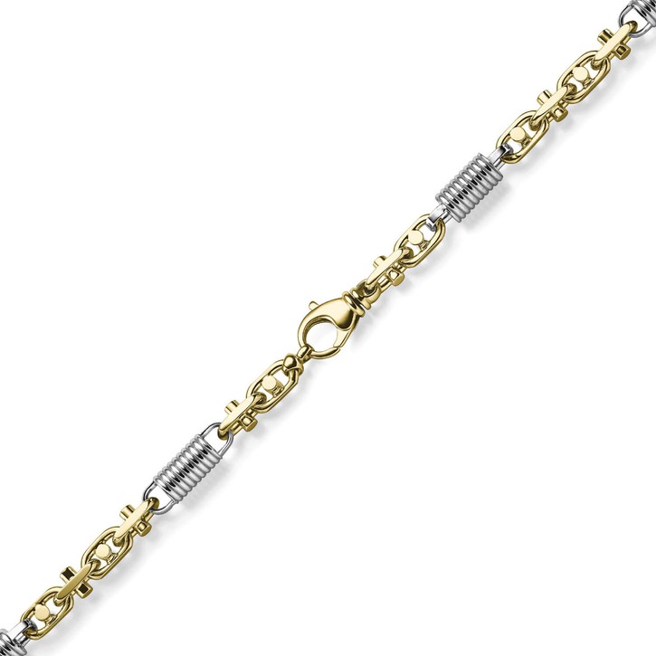 8.5mm Monte Carlo Kette aus 585 Gold gelb weiß 50cm
