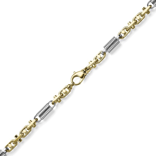 8.5mm Monte Carlo Kette aus 585 Gold gelb weiß 50cm