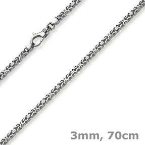 3mm Kette Halskette Königskette aus 585 Gold Weißgold massiv 70cm