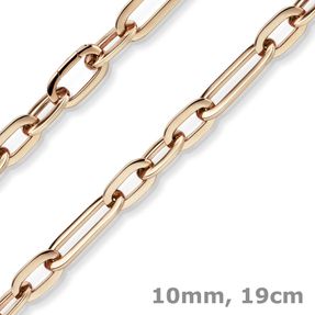 10mm Paper-Clip Armband Armkette Armschmuck aus 585 Gold Rotgold glänzend 19cm