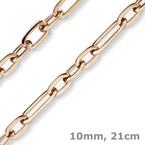 10mm Paper-Clip Armband Armkette Armschmuck aus 585 Gold Rotgold glänzend 21cm