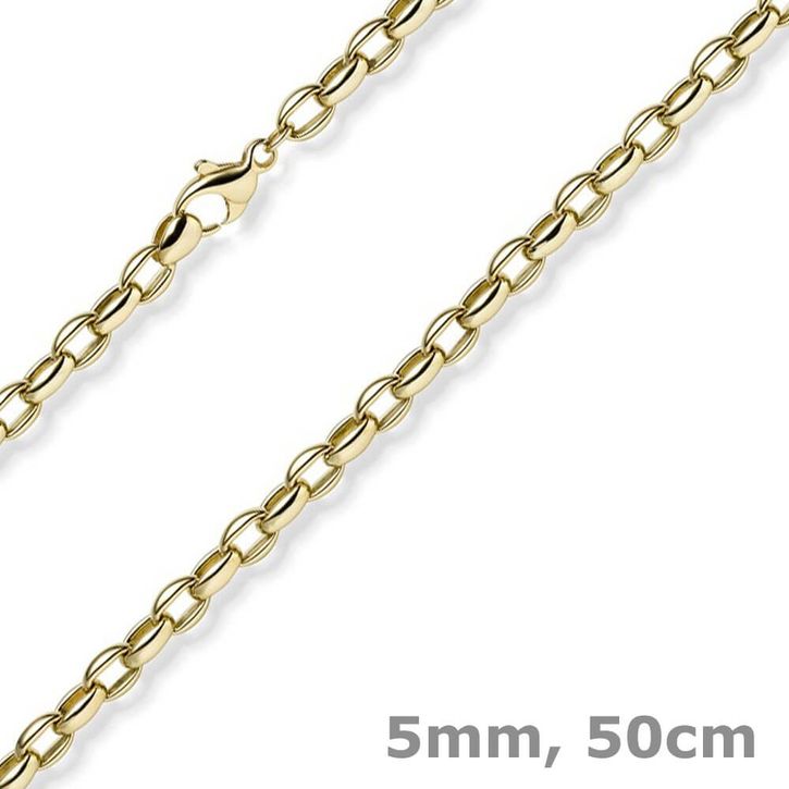 5mm Kette Erbs-Anker oval aus 585 Gelbgold 50cm