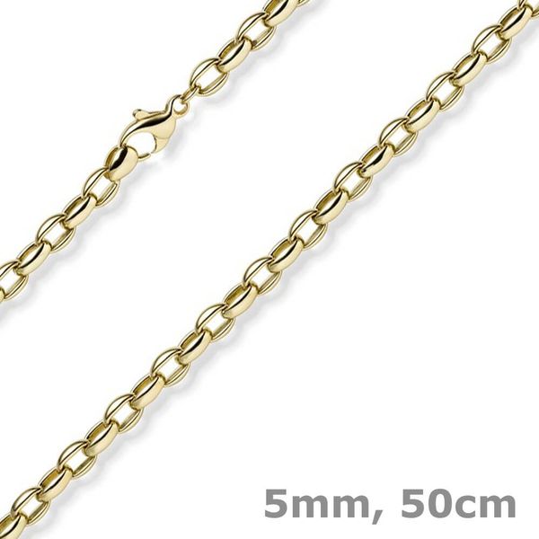 5mm Kette Erbs-Anker oval aus 585 Gelbgold 50cm