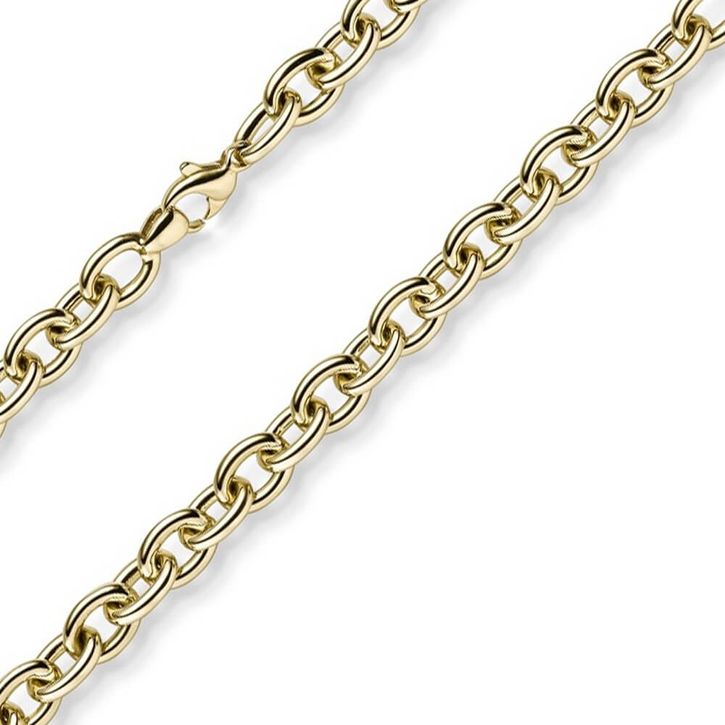 7.5mm Rundankerkette Halskette Collier aus 585 Gold Gelbgold 45cm