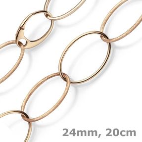 24mm Phantasie Armband Armkette aus 585 Gold Rotgold matt glänzend 20cm