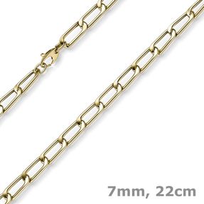 7mm Phantasie Armband Armkette Armschmuck aus 585 Gold Gelbgold 22cm