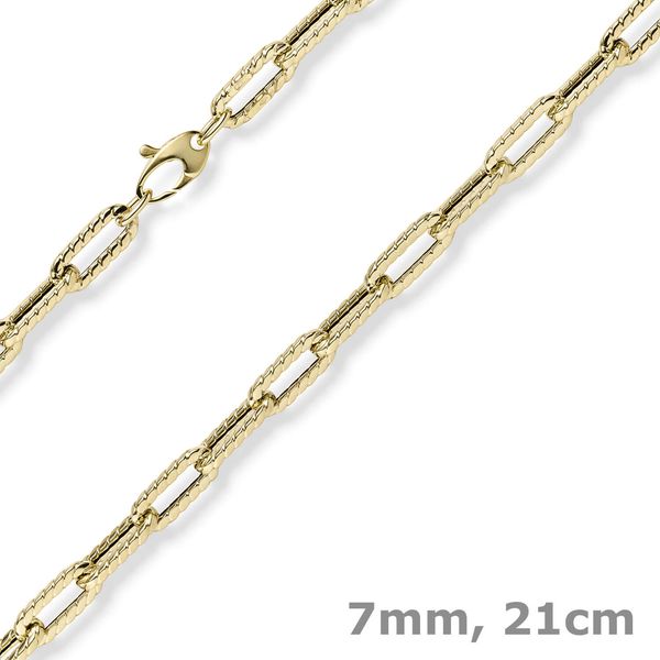 7mm Weit-Anker Armband aus 585 Gelbgold 21cm