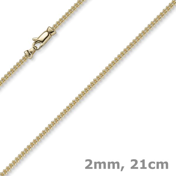 2mm Franco Armband aus 585 Gelbgold 21cm