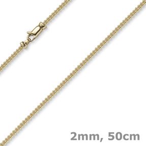 2mm Franco Kette Halskette Collier aus 585 Gold Gelbgold massiv 50cm