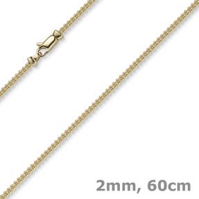 2mm Franco Kette Halskette Collier aus 750 Gold Gelbgold massiv 60cm